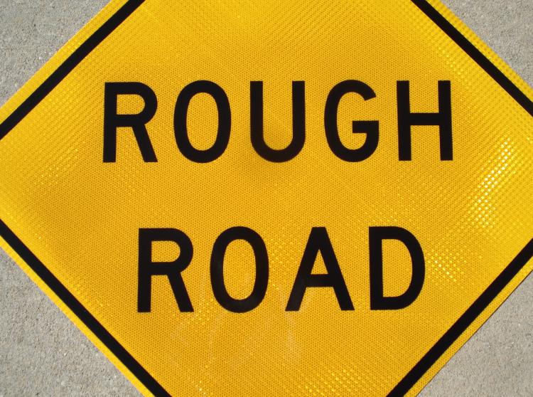 Detailed photo of our Rough Road sign