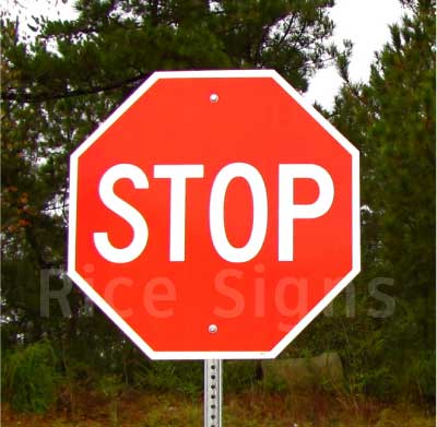 Up close stop sign picture