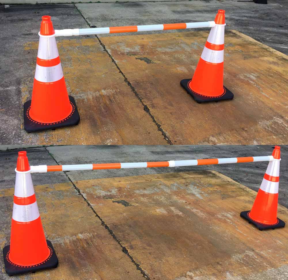 Reflective cone bar barricade