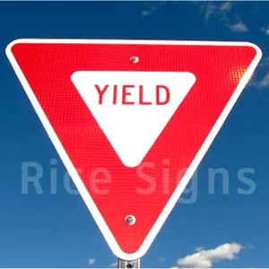 A picture of our 30" Yield sign with high intensity reflecive.