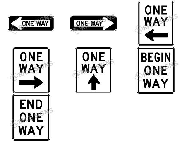 MUTCD One Way Signs