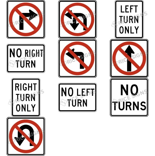 Turn Prohibited Signs
