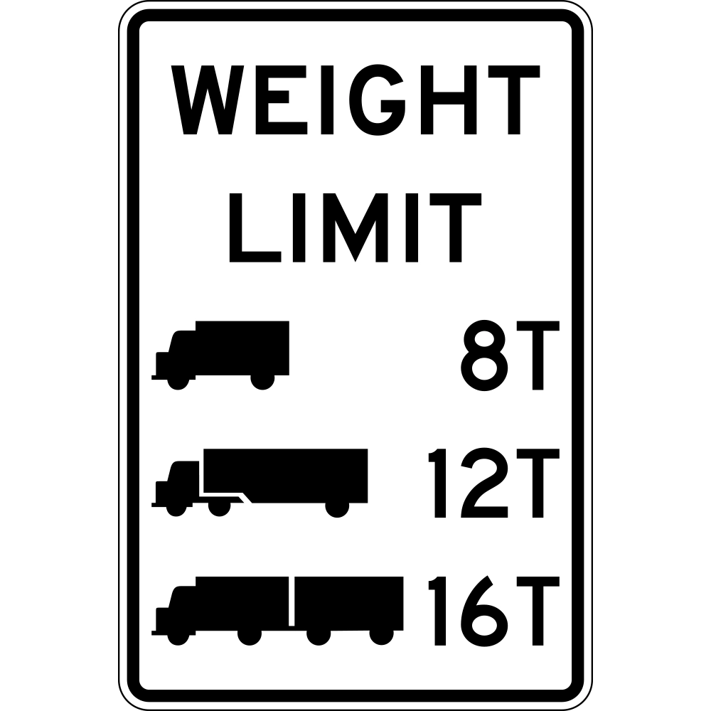 Weight Limit Tons Symbol Sign