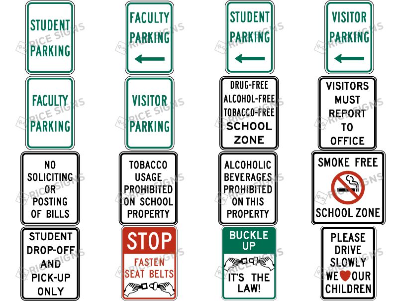 Campus Parking Signs