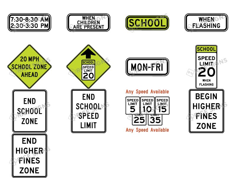 MUTCD School Speed Limit Signs
