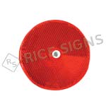 3 Inch Red Acrylic Reflector With Center Hole