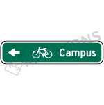 Bicycle Directional Sign With Custom Text