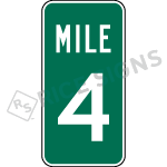 One Digit Mile Marker Sign