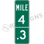 Intermediate One Digit Mile Marker