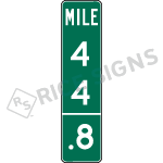 Intermediate Two Digit Mile Marker Sign