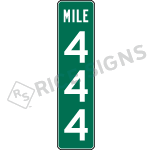 Three Digit Mile Marker Sign