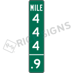 Intermediate Three Digit Mile Marker Signs