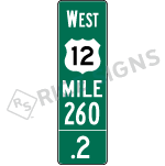 Intermediate Enhanced Mile Marker Sign