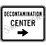 Decontamination Center With Arrow Sign
