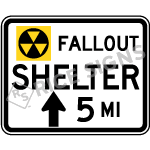 Fallout Shelter With Distance And Arrow Sign