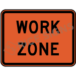 Work zone speed limit sign placard
