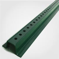 A picture of a green u channel sign post