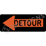 Detour Enclosed In Left Arrow