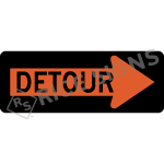 Detour Enclosed In Right Arrow