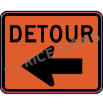 Detour Left Arrow Sign
