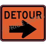 Detour Right Arrow Sign