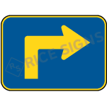 Up Then Right Arrow Sign