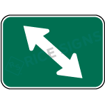 Double Arrow Angled To Left Signs