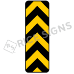 Reflective Yellow-on-Black Slash Symbol Label in 2 Sizes CS205194