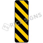 Reflective Yellow-on-Black Slash Symbol Label in 2 Sizes CS205194