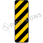 Reflective Yellow-on-Black Slash Symbol Label in 2 Sizes CS205194