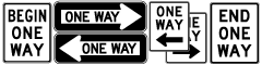 One way left and right street signs are in stock.
