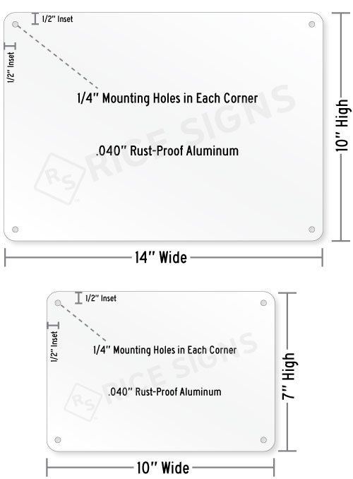 Mounting Hole Diagram for Osha Caution Sign