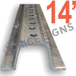 14 Foot - 3# Per Foot Galvanized U-Channel Sign Post (Minimum order 5 posts)
