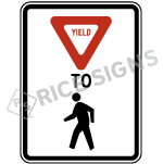 Yield To Pedestrian Symbol Signs