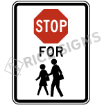 Stop For Pedestrians Symbol Sign