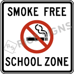 Smoke Free School Zone Sign
