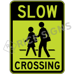 Slow Pedestrian Crossing Symbol Sign