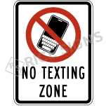 No Texting Zone Sign