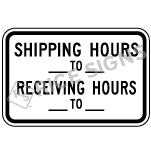 Shipping Hours Receiving Hours Sign