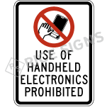 Use Of Handheld Electronics Prohibited Sign
