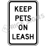 Keep Pets On Leash Sign