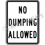 No Dumping Allowed Sign