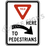 Yield Here To Pedestrians Right Arrow