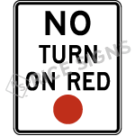 No Turn On Red With Red Circle Signs