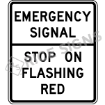 Emergency Signal Stop On Flashing Red Sign