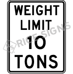 Weight Limit Tons Signs