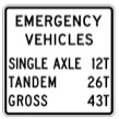 Maximum Axle in Tons for Emergency Vehicles