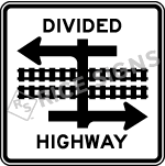 Divided Highway Train Crossing