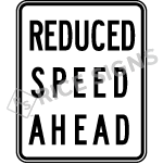 Reduced Speed Ahead Sign