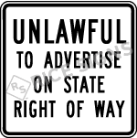 Unlawful To Advertise On State Right Of Way Signs